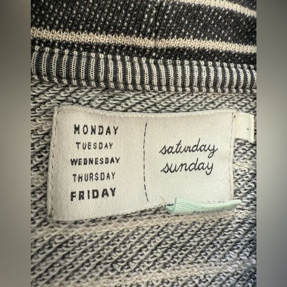 Anthropologie Saturday Sunday Striped Cowl Neck Drawstring Waist Sweater Size L - Picture 5 of 9